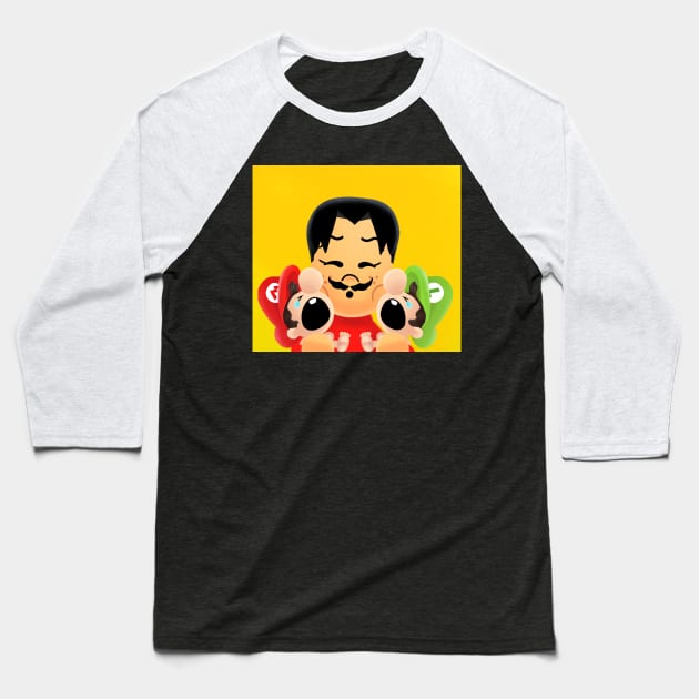 Papa Miyamoto Baseball T-Shirt by Phreephur